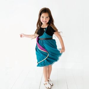 Taylor Joelle Teal Gown with Cape Size 2